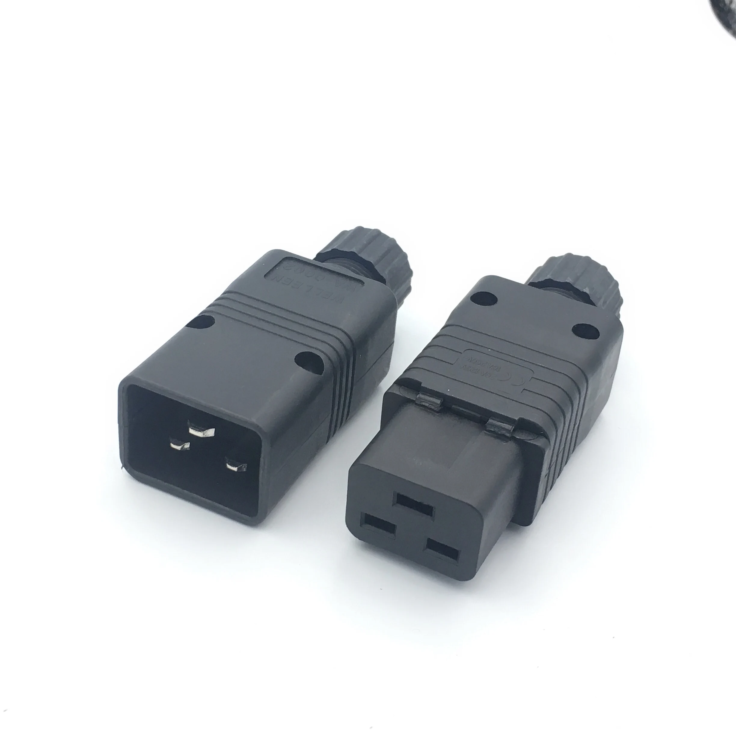 Черный 16A CE медь IEC320 C19 C20 UPS PDU мощность Rewirable разъем 3P сборка провода сосуд мужской