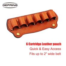 Тактический охотничий 6 Кожаный патрон 12 г ShotgShell винтовка журнал держатель для пояса использовать Molle мешок принадлежности для охоты