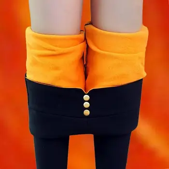 

FSDKFAA 2019 Winter New Warm Button High Waist Women Pants Black Pencil Pants Women High Elastic Skinny Pants Sexy Women Trouser