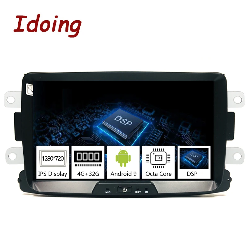 Idoing " Автомобильный мультимедийный плеер Android 9 для Dacia/Sandero/Duster/Renault/Captur/Lada/Xray2/Logan2 DSP ips 1280*720 NO 2 din DVD