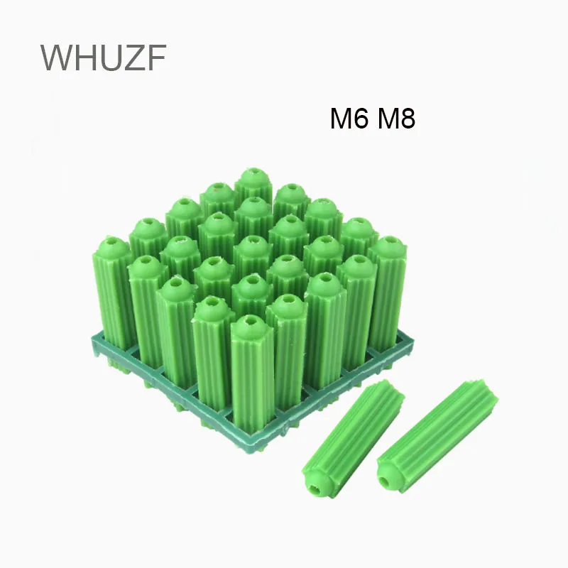 Plastic Expansion Pipe 100pcs M6 M8 Wall Plug Rubber Anchor Plug Self Tapping Screw Expansion Tube expansion plugs