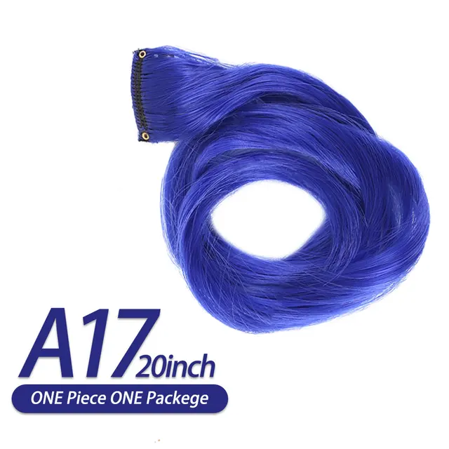 AIYEE Hair Extensions Pure RainBow Hairpiece Clip In Hair Piece Synthetic Long Straight Ombre Pink Red Rainbow Hair Piece A17