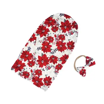 

Infant Swaddle Blanket Newborn Baby Wrap Cloth Sleeping Bag Bow-knot Headband U50F