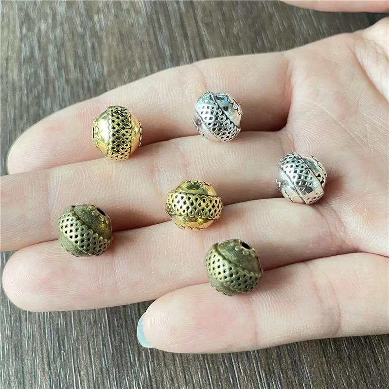 

JunKang 10pcs round metal beads connectors for jewelry making DIY handmade bracelet necklace accessories materials wholesale