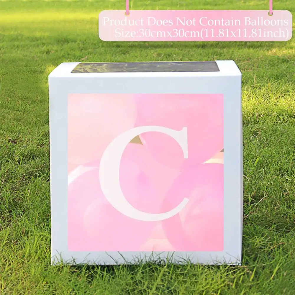 QIFU прозрачная коробка с алфавитом для маленьких мальчиков и девочек, украшения для крещения, вечеринки в честь первого дня рождения, вечерние принадлежности для малышей - Цвет: Letter box C