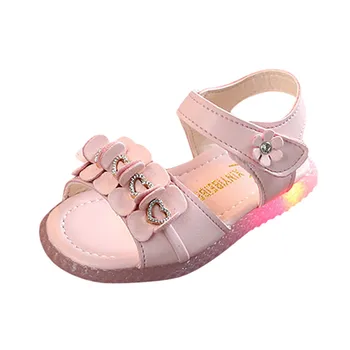 

ARLONEET Sandals Children Baby Girls Bowknot Led Light Luminous Sport Sandals Sneaker Shoes Chaussures LED Sandals For Children