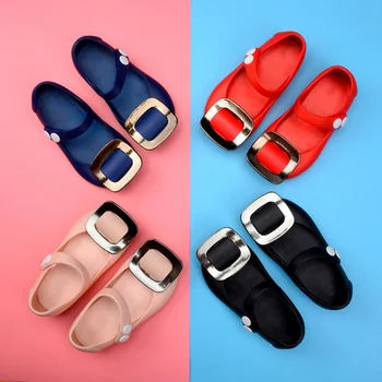 

Stylish Baby Girl Sandals Princess Shoes Fashion Square Buckle Shoes Children's Beach Shoes