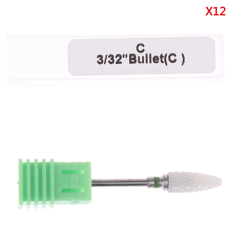 1 PC 3/3" Ceramic Nail Drill Bit Bullet Style Electric Rotary Nail File Nail Art Tools Nail Cleaner Salon Bits - Цвет: X12