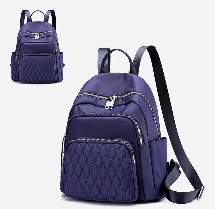 Брендовый Большой Вместительный водонепроницаемый нейлоновый женский рюкзак, высокое качество, Студенческая сумка, женский роскошный Клетчатый Рюкзак со стразами - Цвет: blue2