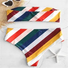 Best Offers 2020 new rainbow striped print bikini women's summer fashion beach swimsuit high waist swimsuit Bquini Best Offers 2020 new rainbow striped print bikini women's summer fashion beach swimsuit high waist swimsuit Bquini