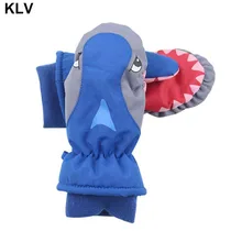 Зимние водонепроницаемые лыжные перчатки для мальчиков и девочек с рисунком; милые детские нескользящие теплые ветрозащитные варежки; размеры 2-10 T