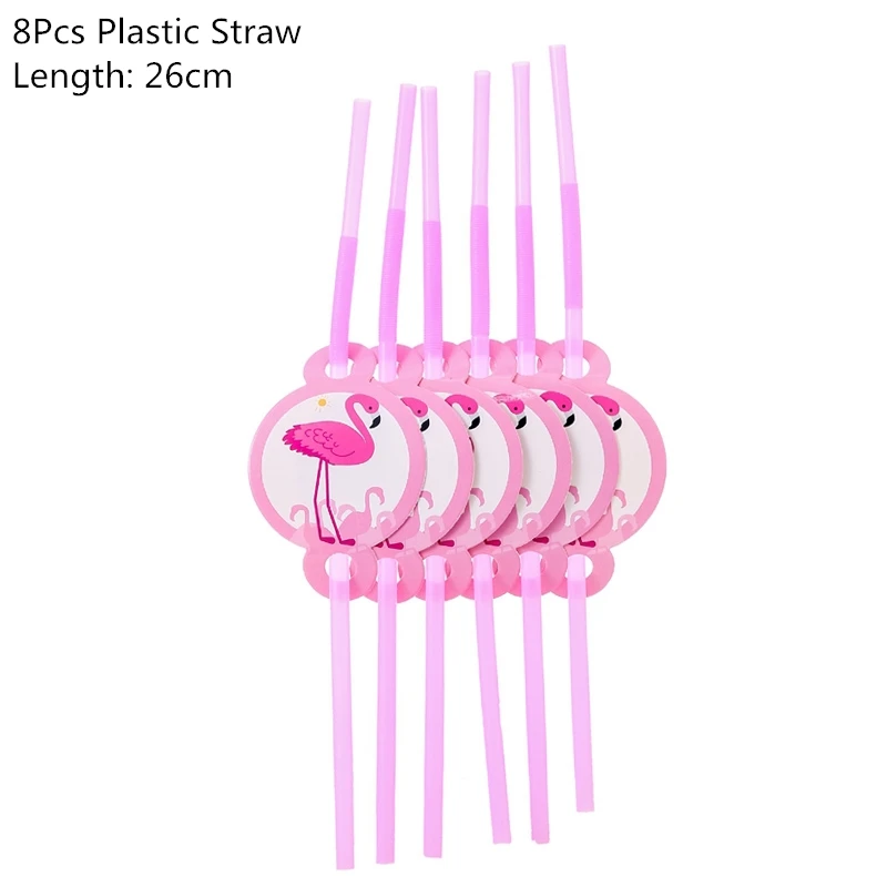 8pcs Straw Гавайи участник Luau Фламинго вечерние украшения в виде ананаса летние Тропические Платья вечерние принадлежности Гавайский День рождения Свадебный декор - Цвет: 8pcs Straw