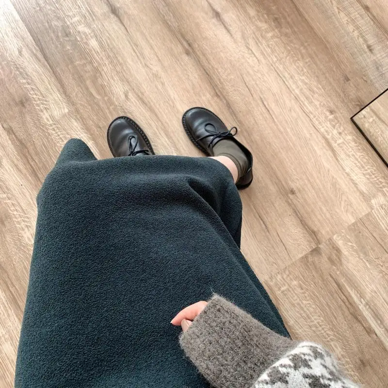 

Reserved by Oneself Elastic Wool Temperature Warm Skirt Autumn And Winter Elegant Slimming Skirt High-waisted Medium-length Skir