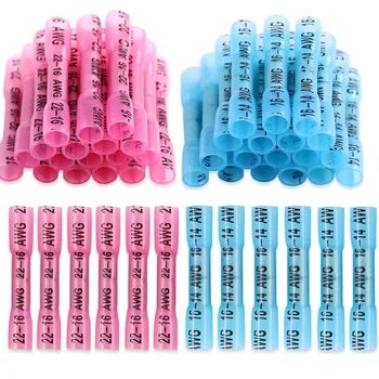 

500/400/300/200/150/100PCS Red/Blue Seal Heat Shrink Electrical Wire Splice Cable Crimp Butt Terminals Connectors Kit Assorted
