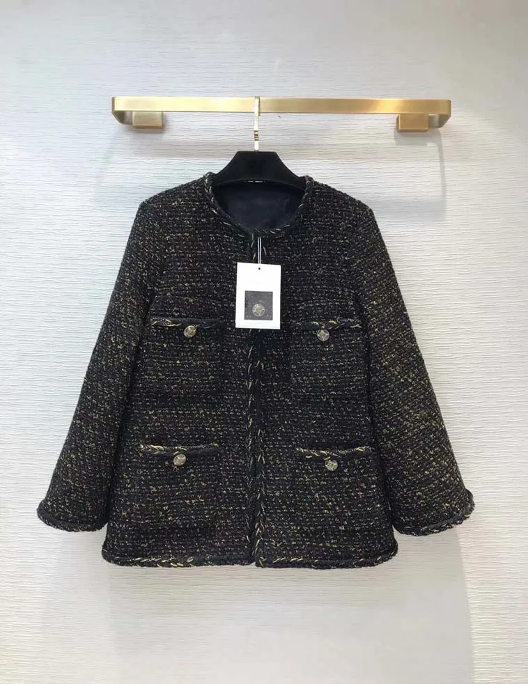 

autumn new high quality women wool tweed jacket coat tclai