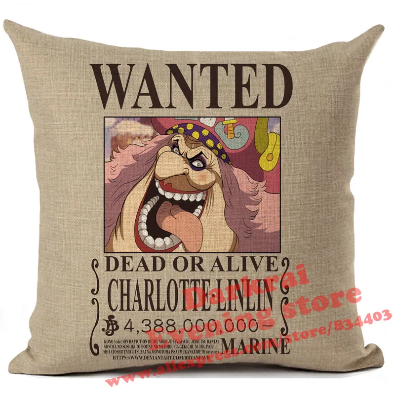 15 Аниме one piece Wanted Order Чехлы для подушек, Мультяшные украшения для дома, гостиной, дивана, поясные подушки, декоративная наволочка - Цвет: 15