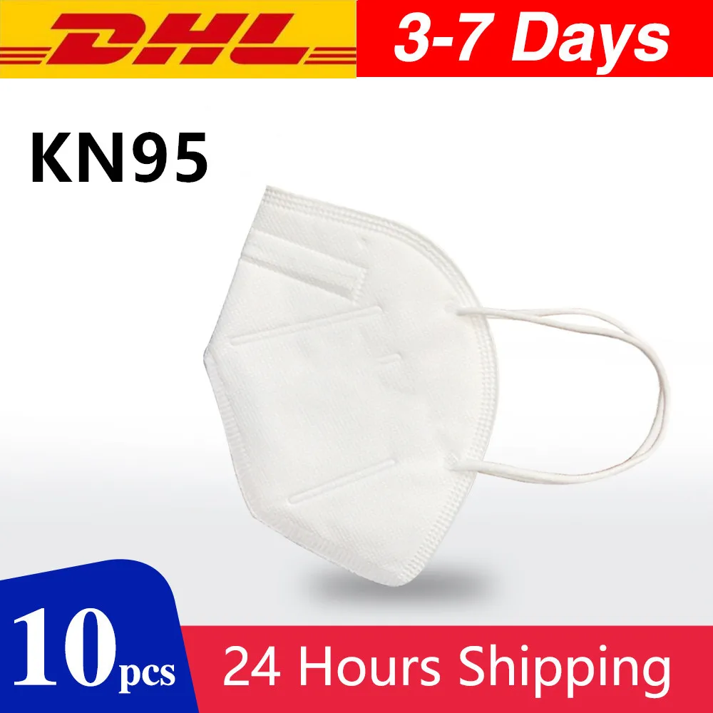 

10PCS KN95 Face Mask Anti-Dust Masks Protection Safety Asks As N95 Disposable Mask 99% Filtration Individual Packs Fast Shipping