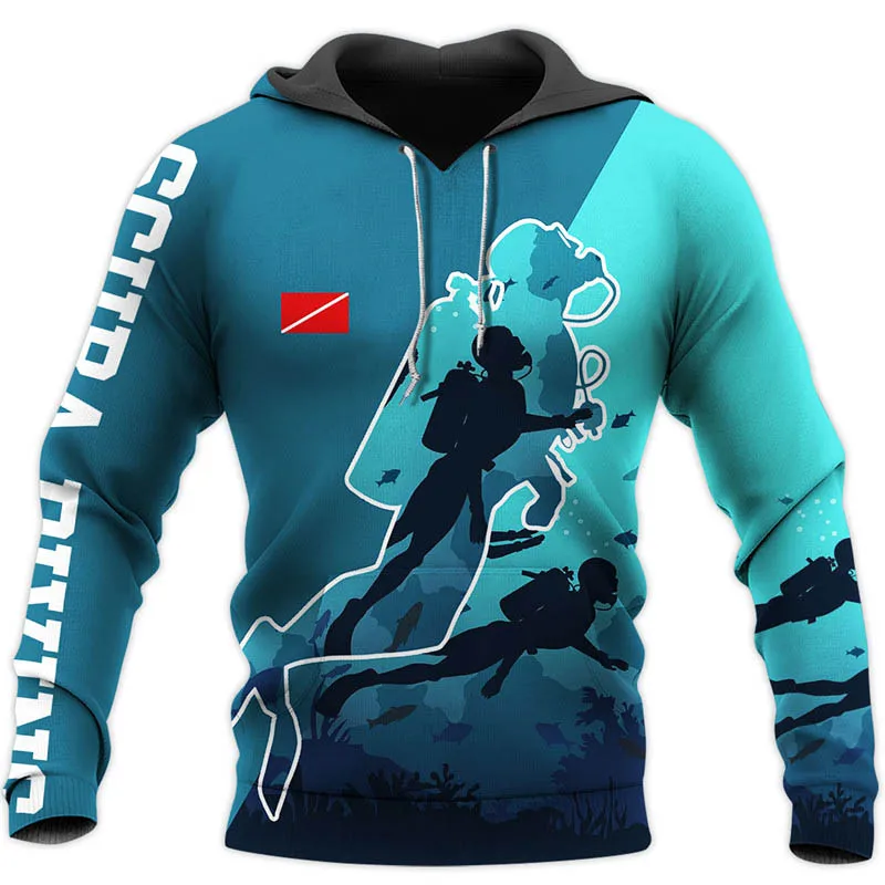 

Diving Art Autumn/Winter Hoodie Scuba Diving 3D Printed Sweatshirt Hoodie Zipper Hoodie Fashion Unisex Street Casual Pullover