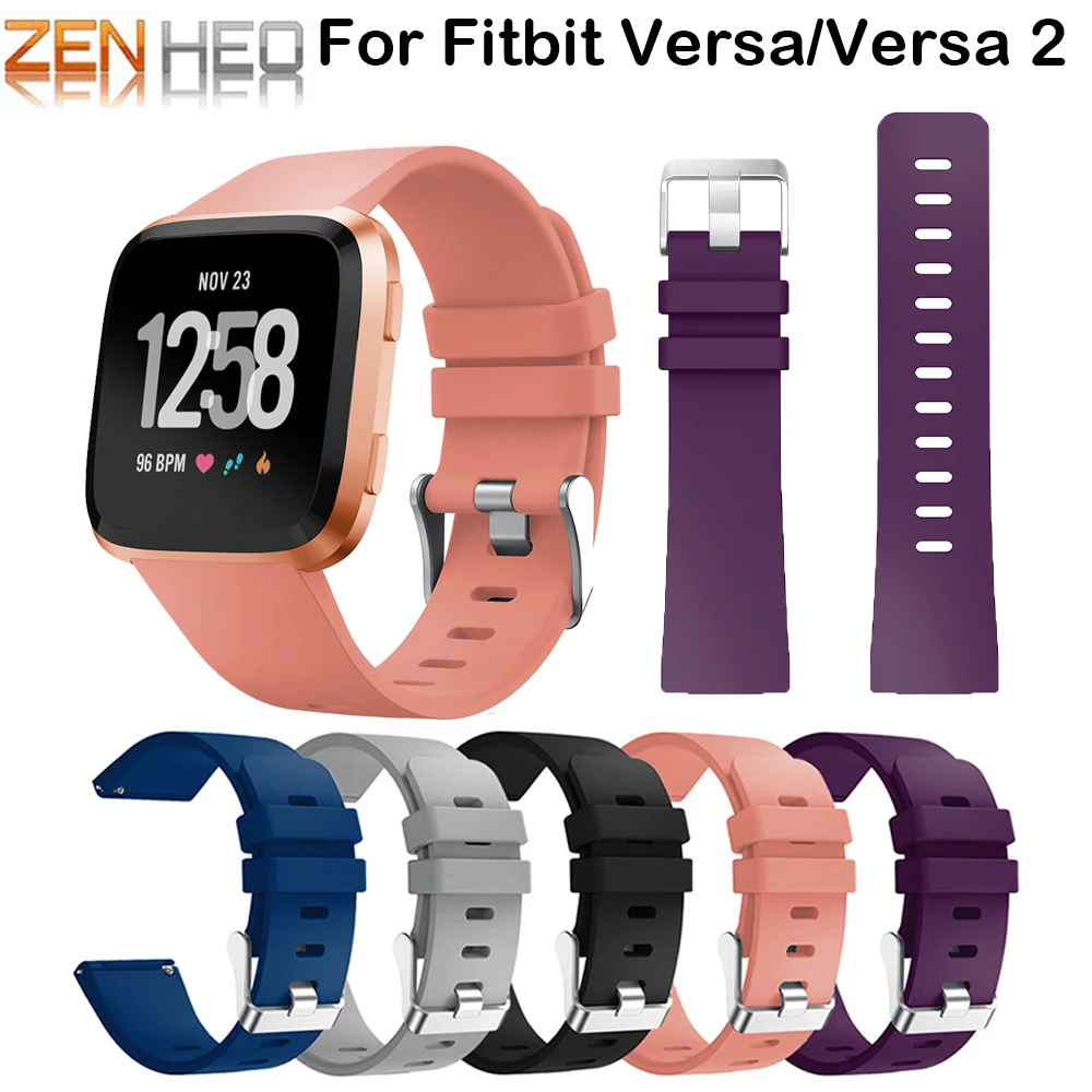 High Quality Soft Silicone Secure Adjustable Band For Fitbit Versa/Versa Lite /versa 2 Band Wristband Strap Bracelet Watch Strap