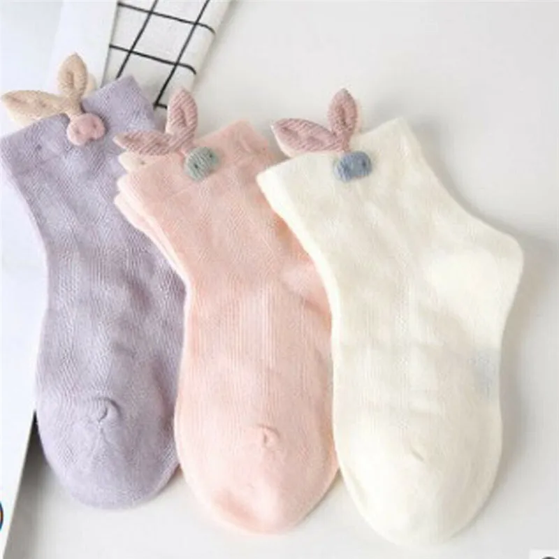 1 Pair Toddler Girls Kids Socks Cotton Soft Baby Cartoon breathable Short Socks Candy Color Fashion Cute Ankle High Accessories