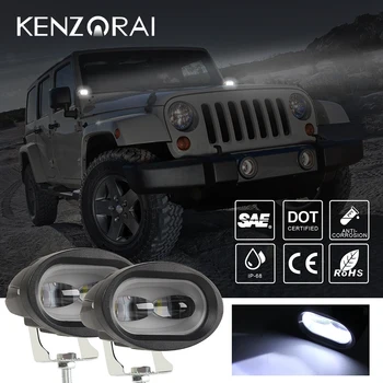 

led work light offroad 4 inch 20W 6D Lens 4x4 accessories off road car Fog lamp Bar 24v Driving Light ATV UTV Truck Motorcycle