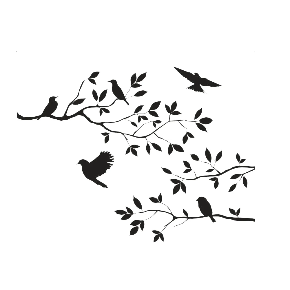 

Bird Branch Wall Stickers Tree Leaf Decorative Vinyl For Children's Home Decor Living Room Stickers On The Wall Decoration