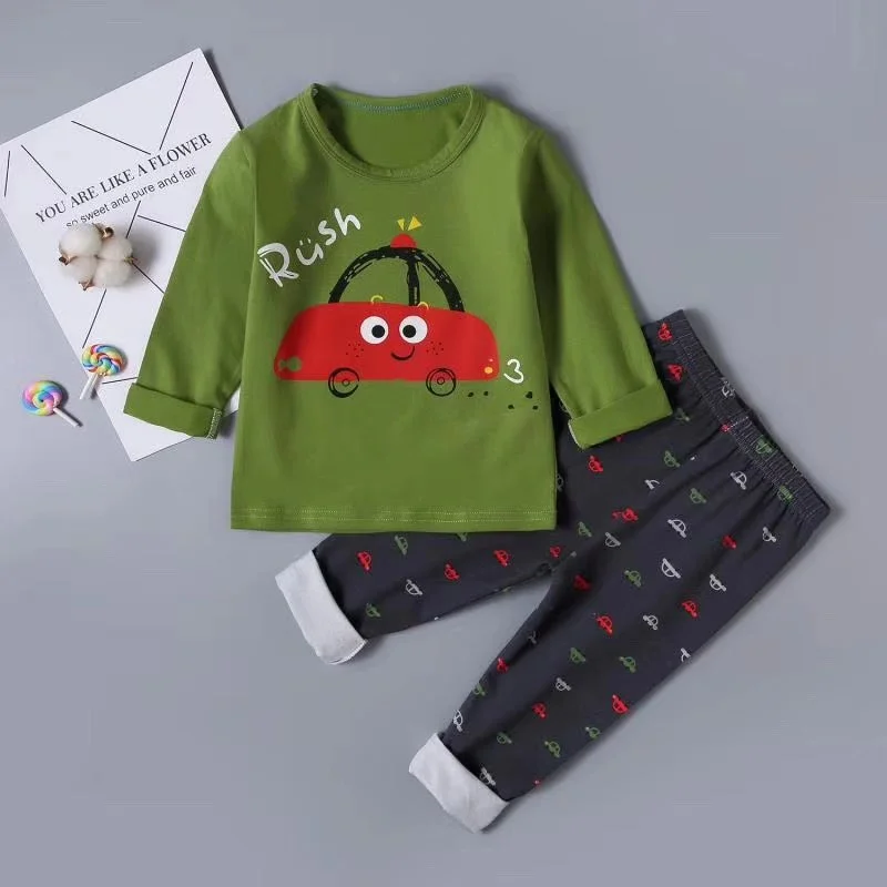 Pyjama Enfant Fashion Pajamas Set Cartoon Baby Girl Clothes Autumn Boys Spiderman Dinosaur Snow white pyjama meisje sleepwear