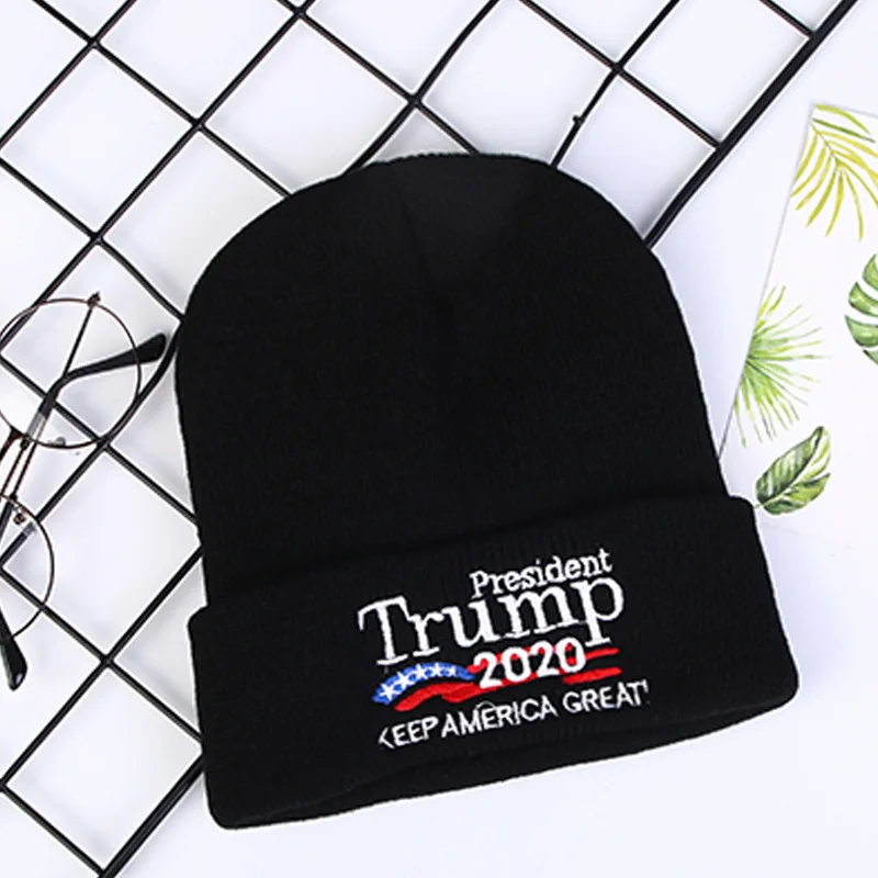Beanies Skullies Hat Re Election Keep America Great Embroidery Usa Flag Cap Women Accessories