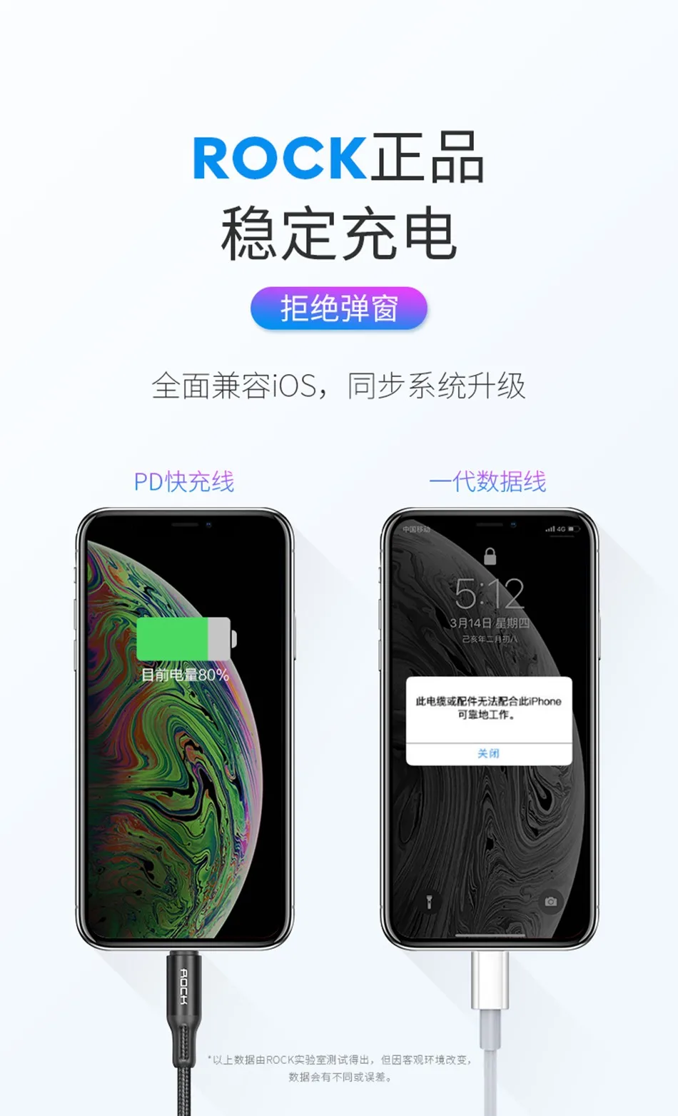USB кабель ROCK type-C для освещения для iphone 8 Plus X XR Xs Max iPad 3A PD Быстрая зарядка type C до 8-контактный кабель USB C для синхронизации iOS