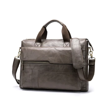 

MAHEU Genuine Leather Daily Commuting Bag 15" Computer Bag For Office Worker Layer Document Business Bag Travel Briefcase Men