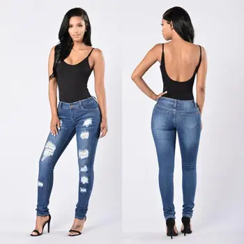 

Boyfriend Hole Ripped Jeans Women Pants Cool Denim Vintage Straight Jeans For Girl High Waist Casual Pants F750