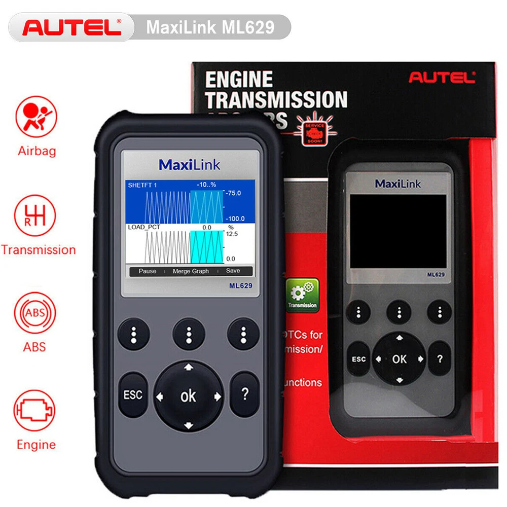 Autel ML629 CAN OBD2 автомобильный диагностический инструмент сканер считыватель кодов +