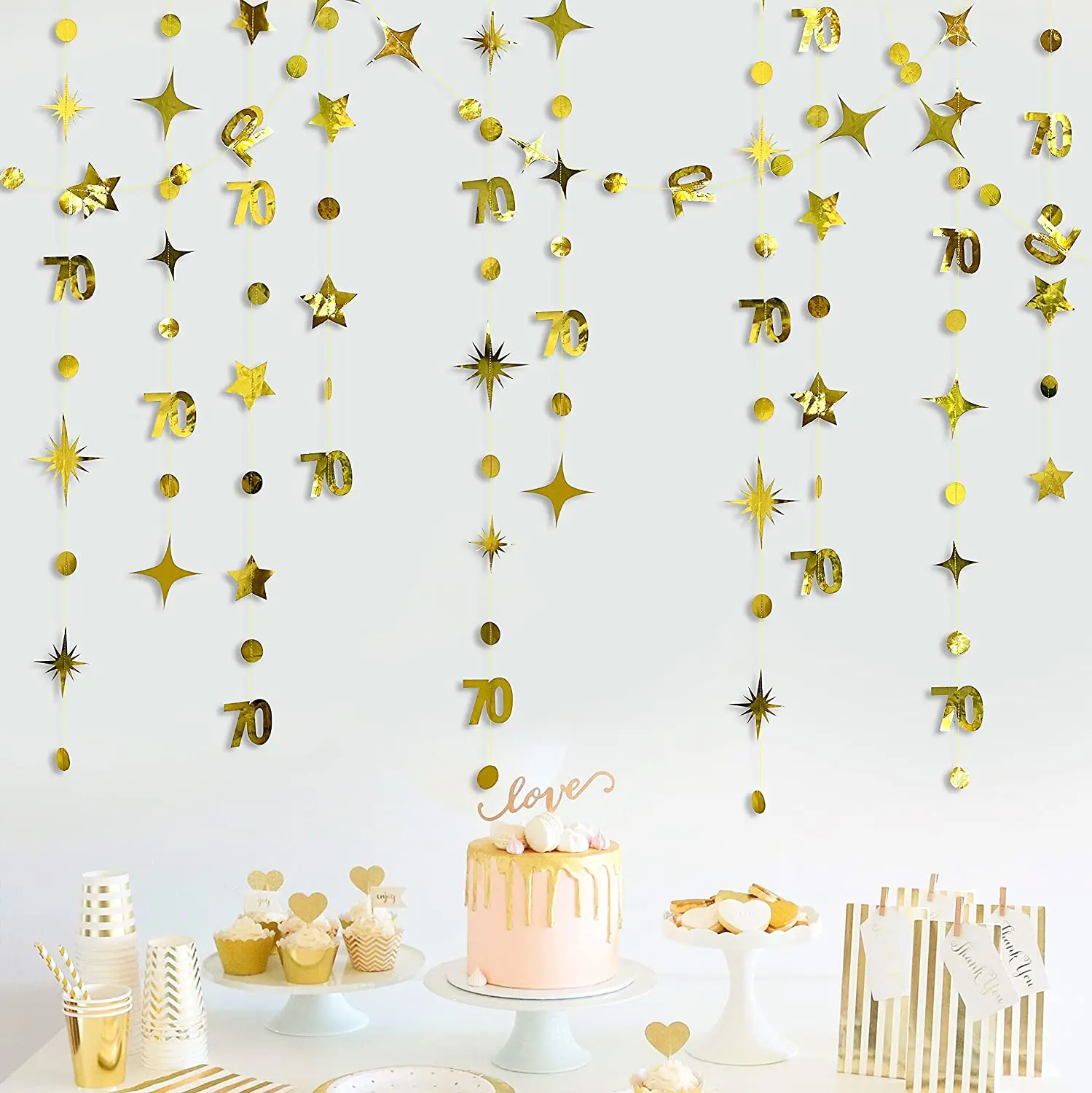 Rose Gold Birthday Celebration Hanging Streamer Decorations