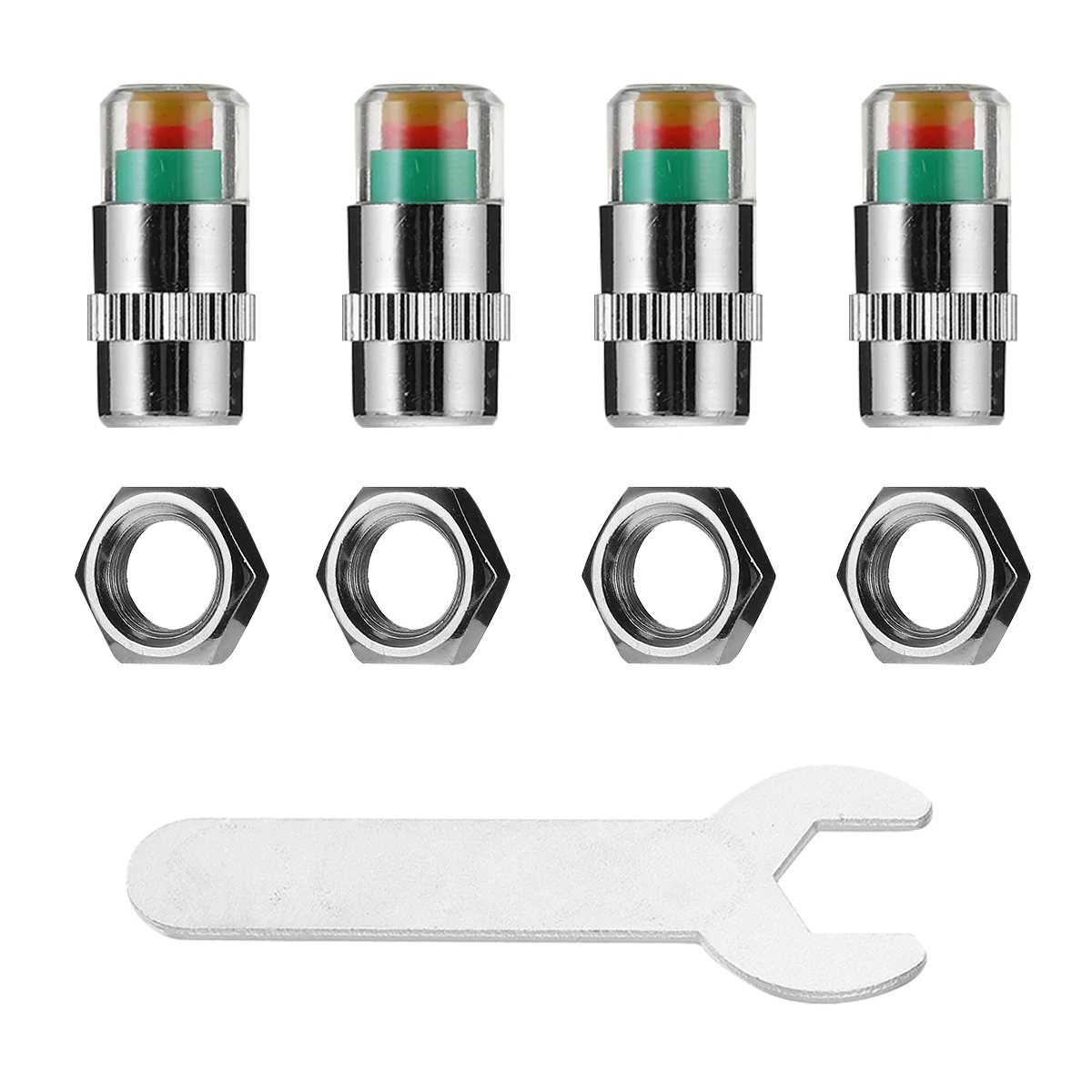 1 Set Car Tire Pressure Monitor Caps Indicator Sensor with Spanner Screw | Спорт и развлечения