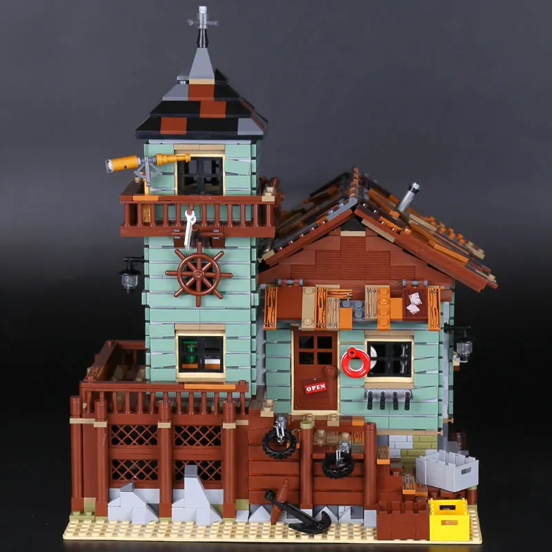 Старый магазин, серия MOC 21310, набор магазина для рыбалки, строительные блоки, кубики, развивающие игрушки для детей на день рождения, 16050