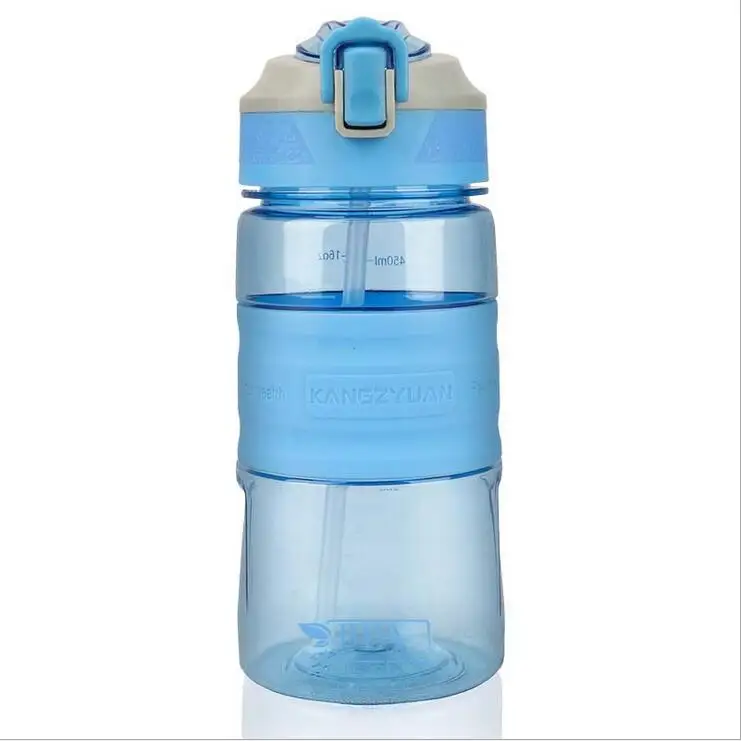 Лучшая Спортивная бутылка для воды тритан сополиестер пластиковая бутылка для фитнеса школы йоги для детей/взрослых бутылки для воды с фильтром - Цвет: Синий