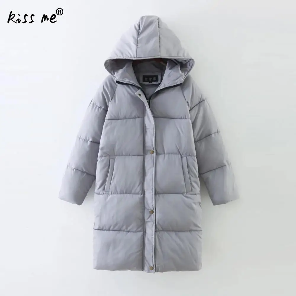 

Solid Women Outdoor Jacket Hooded Camping Hiking Down Coat Cotton Thermal Warm Coat Women Winter Casual Jacket Mid-Long