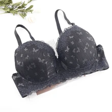 PariFairy женский бюстгальтер без подкладки с полной чашкой, сексуальный цветочный кружевной бюстгальтер с бабочкой, Боковая поддержка, пуш-ап бюстгальтер размера плюс 40D 42D 44D 46D 48D 50D