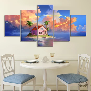 

Dragon Ball Z Anime Poster Kame House Goku Cartoon Character Fan Art Canvas Painting Wall Art for Bedroom Wall Decor
