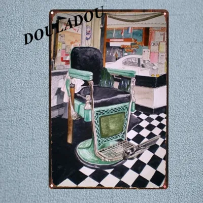 [Douladou] Babber магазин Для мужчин модные искусства металлической изображение знаки стикер для рукоделия декоративные металлические знак Винтаж картина 20x30 см