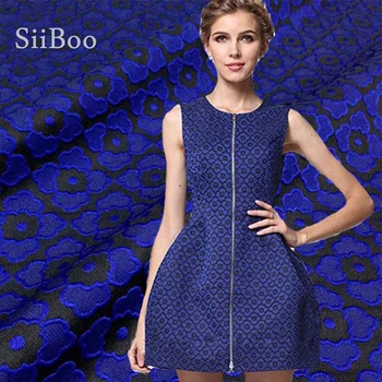 

New fashion yellow blue green pink clover jacquard brocade fabric for spring dress coat jacquard tissue tejido for sewing SP2571