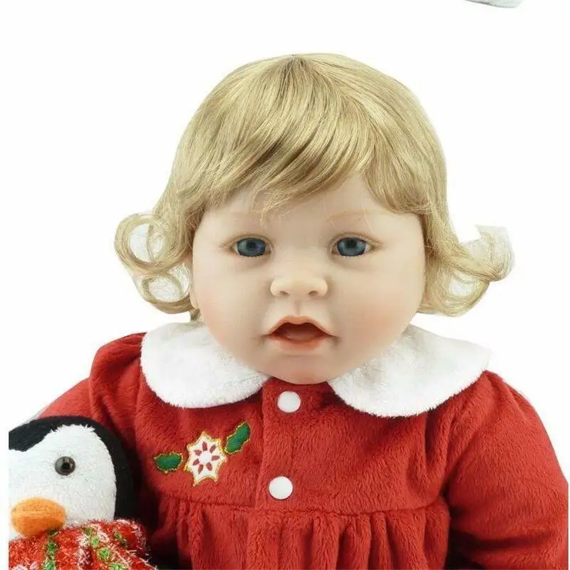 Reborn Baby Doll Alive Nurery Silicone Bebe 22 ''золотые волосы Девочка Малыш игрушка подарок силиконовая кукла Reborn Baby boy