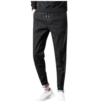 

JAYCOSIN Men's Pant New Style casual solid Straight sport Denim pant casual Slim Jeans 2019 fashion male Drawstring Trousers 920
