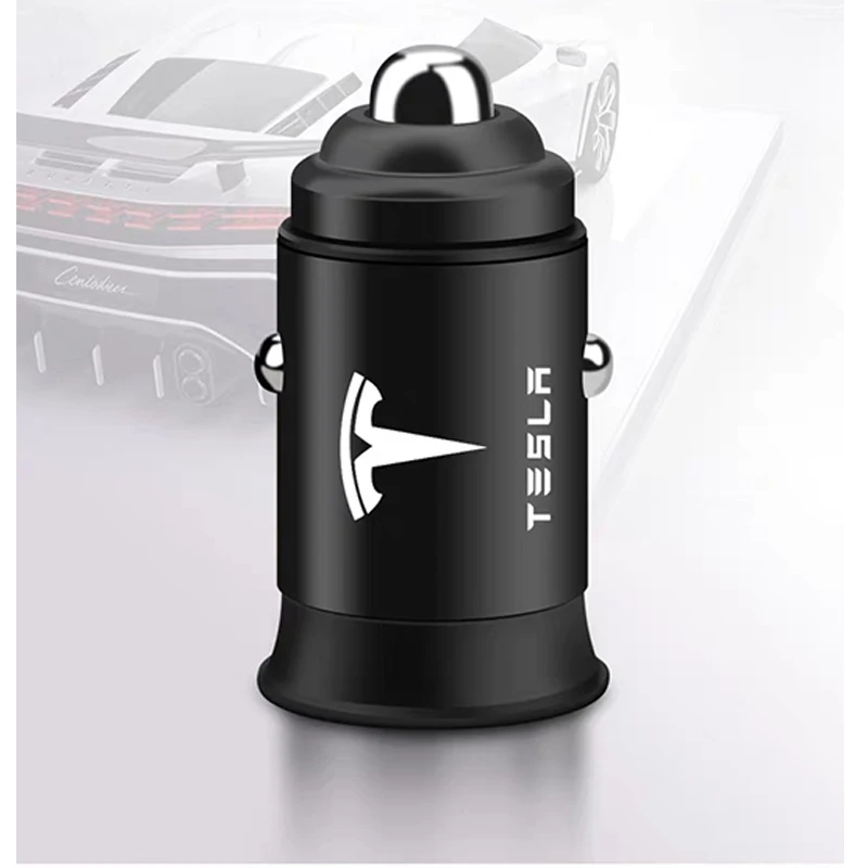 

For Tesla Model 3 X S Y 3.1A Display Dual Mobile Phone Car-Charger USB Aluminum Car Charger for Samsung IPhone X XS 11Pro Tablet