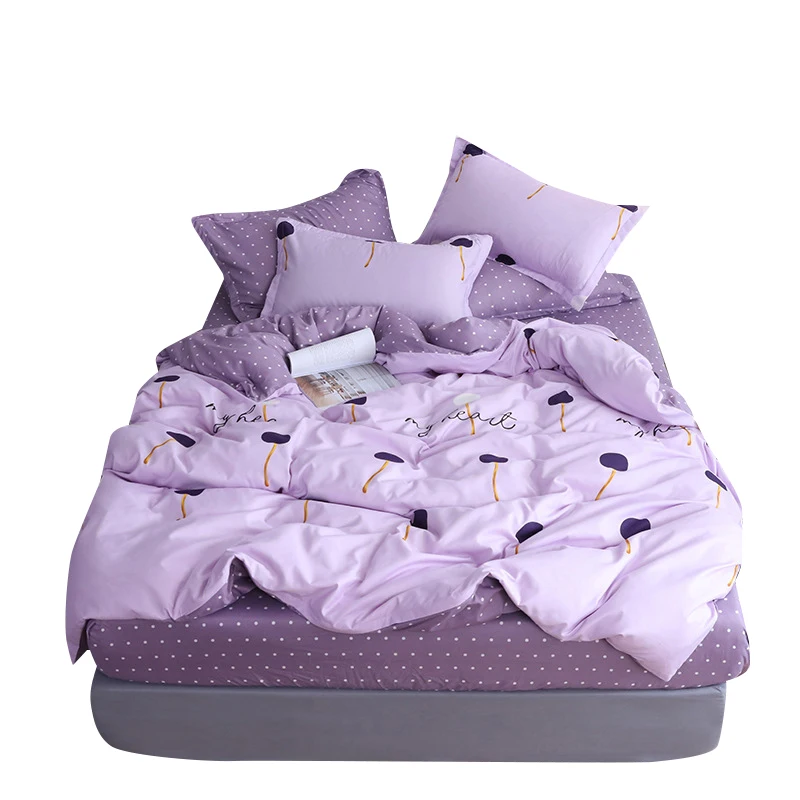

Pillowcase 3/4pcs Home Bedding Bed Linen Set Sheet Bed Linings Cover Bed Sheet Cover Set Cute Printing Bedclothes Leaf Cover