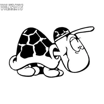 

Volkrays Fashion Car Sticker Fun Turtle Accessories Reflective Waterproof Sunscreen Cover Scratches Black/White,5cm*10cm