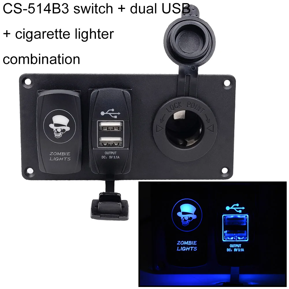 12-24V GM автомобильный RV переключатель панели автомобиля USB мобильное зарядное устройство цифровой вольтметр комбинация для автомобиля Корабль яхта RV автобус и т. Д - Цвет: 1 Pcs