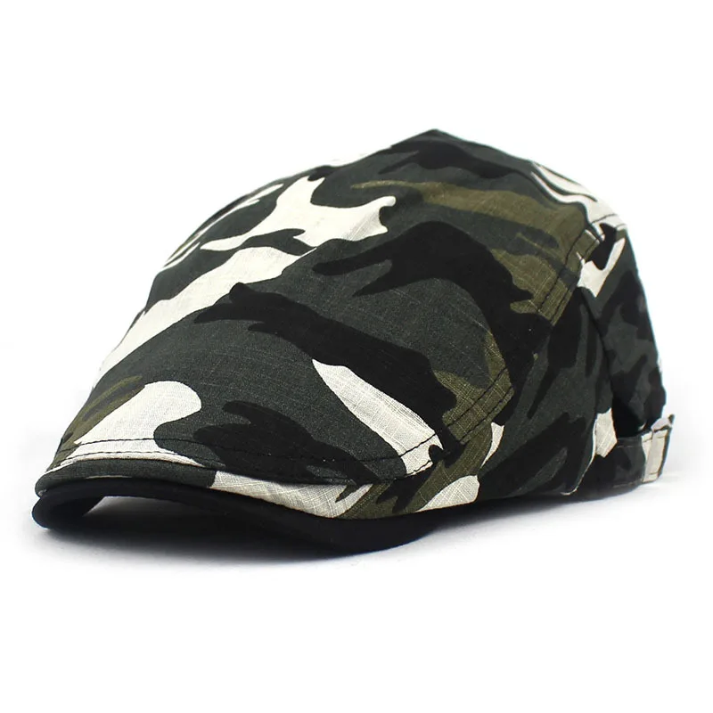 men's black beret hat 2020 spring Cotton Camouflage Newsboy Caps Men Flat Peaked Cap Women Painter Beret Hats 05 painter beret hat