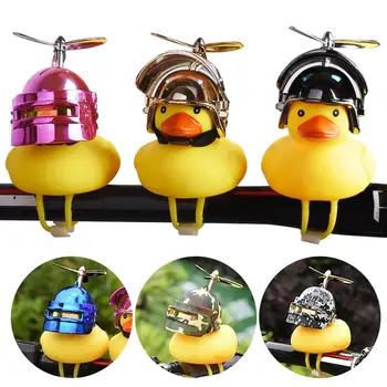 

Rubber Yellow Duck Toy Car Ornaments Dashboard Decoration with Propeller Helmet for Adults Kids Women