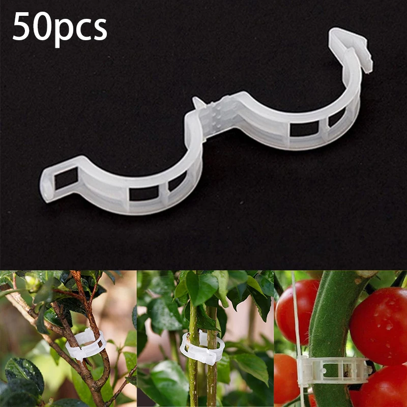 50Pcs Planting Support Garden Clips For Vine Vegetable Grow Tomato Stem Clamp